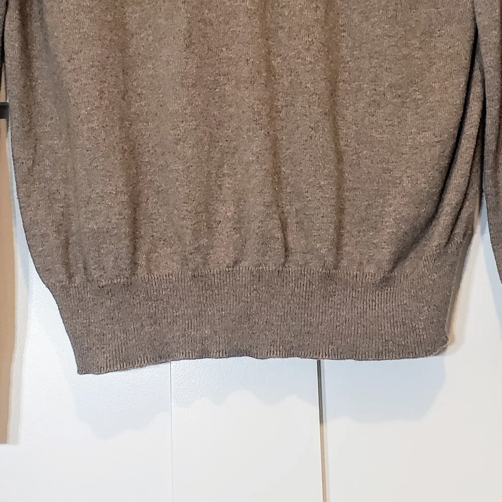 J.Crew Factory Cashmere Cotton V Neck Sweater Pullover Size Small Brown